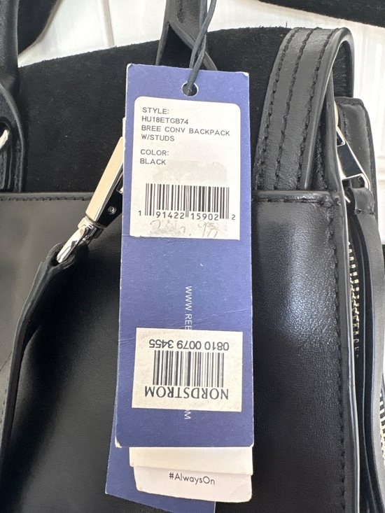 Rebecca Minkoff Black studded Suede and Leather Backpack purse main image 2
